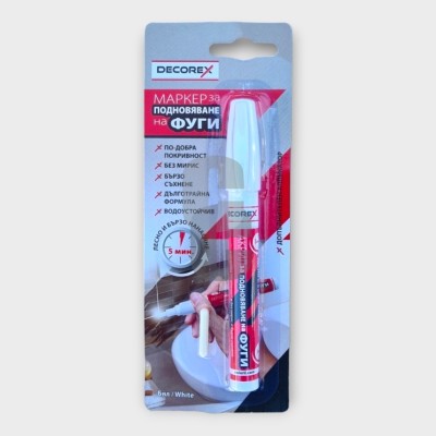 Маркер за възстановяване на фуги Decorex - бял